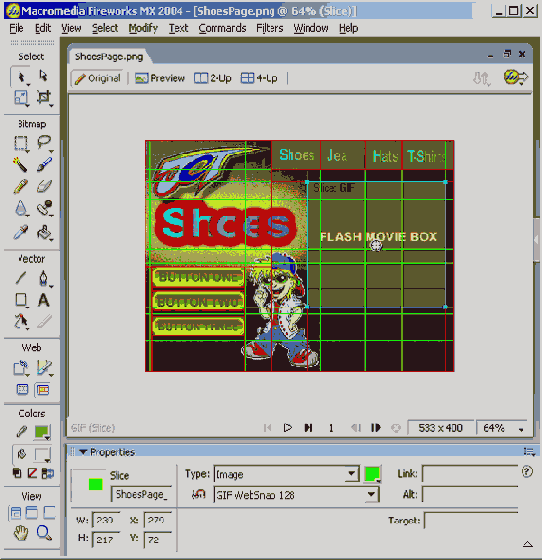 Установка сцены для Flash MX